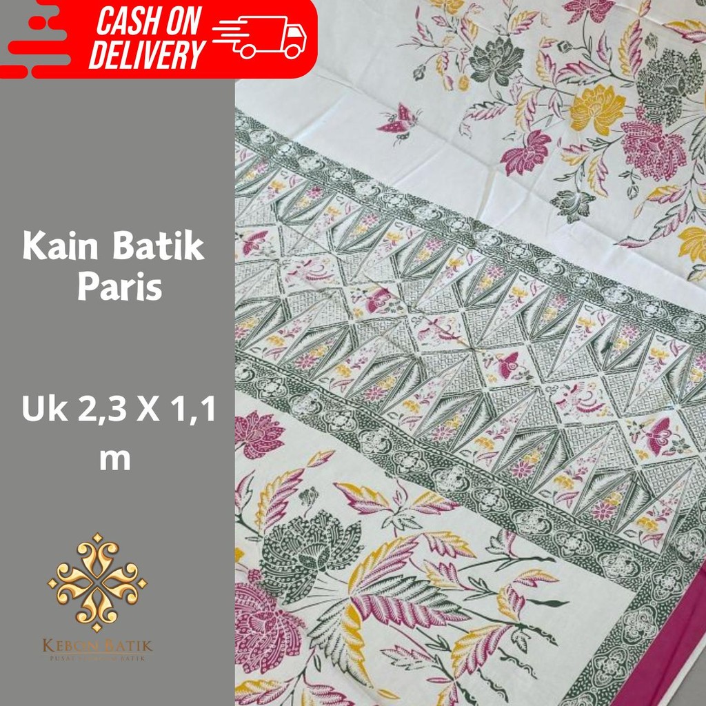 Jual Kain Batik Paris Motif Bunga untuk Bahan Rok lilit Bisa COD ...