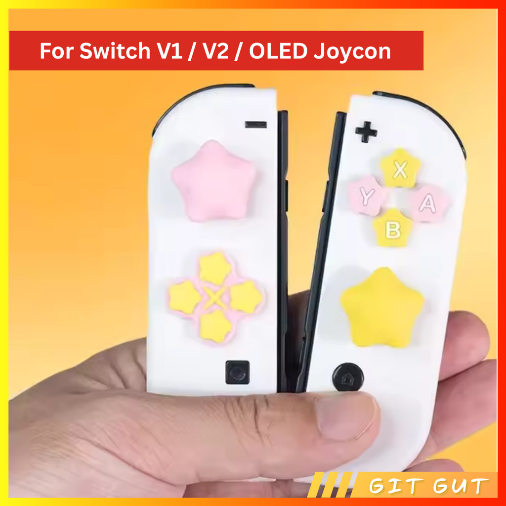 Jual Nintendo Switch 1 (V1 V2) / OLED - Cute Star Heart Joycon D-Pad ...