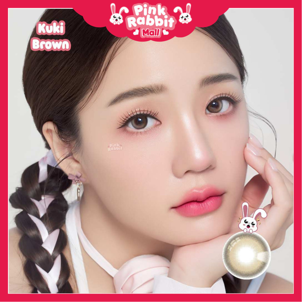Jual Pink Rabbit Softlens Minus Kuki Brown Aman Nyaman Normal dan -0.50 ...