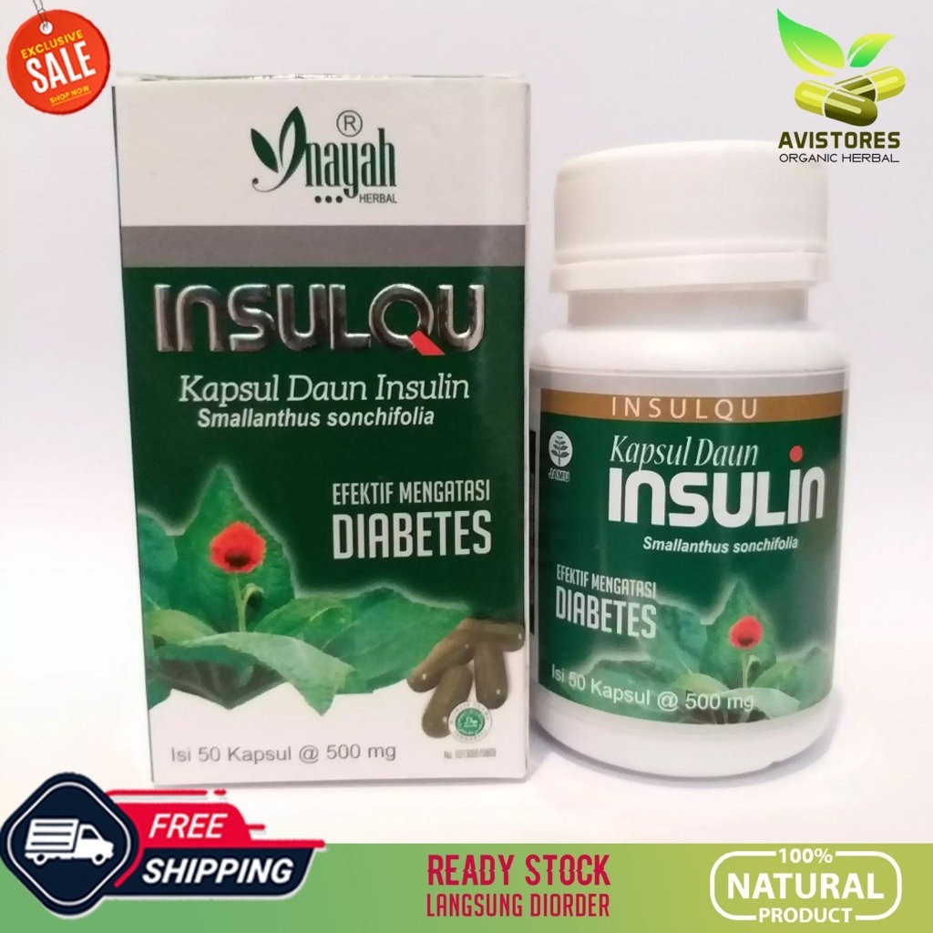 Jual INSULQU INSULINFIT Kapsul Daun Insulin Obat Diabetes 50 Kapsul ...