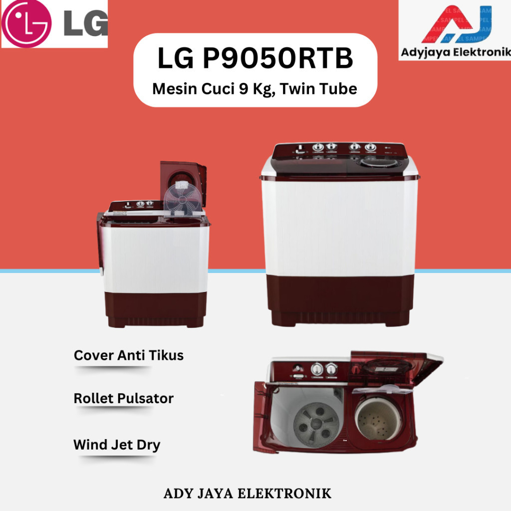 Jual Mesin Cuci 2 Tabung LG P9050RTB (9KG) | Shopee Indonesia