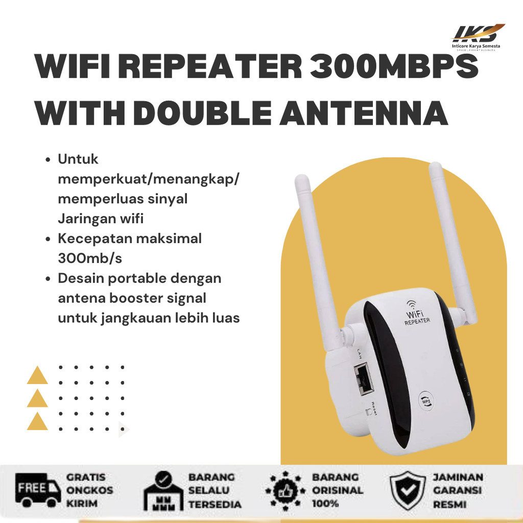 Jual Wifi Repeater 300mbps With Double Antenna Wireless Range Extender