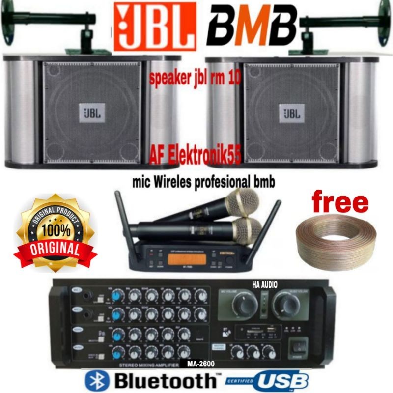 Jual Paket Sound System Karaoke JBL Speaker RM 10 Ampli Bluetoot ...