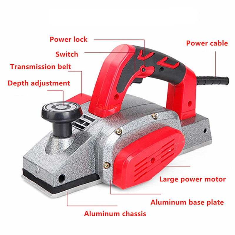 Jual 1600W Electric Planer Hand Held Power Tool Wood Cutting With ...