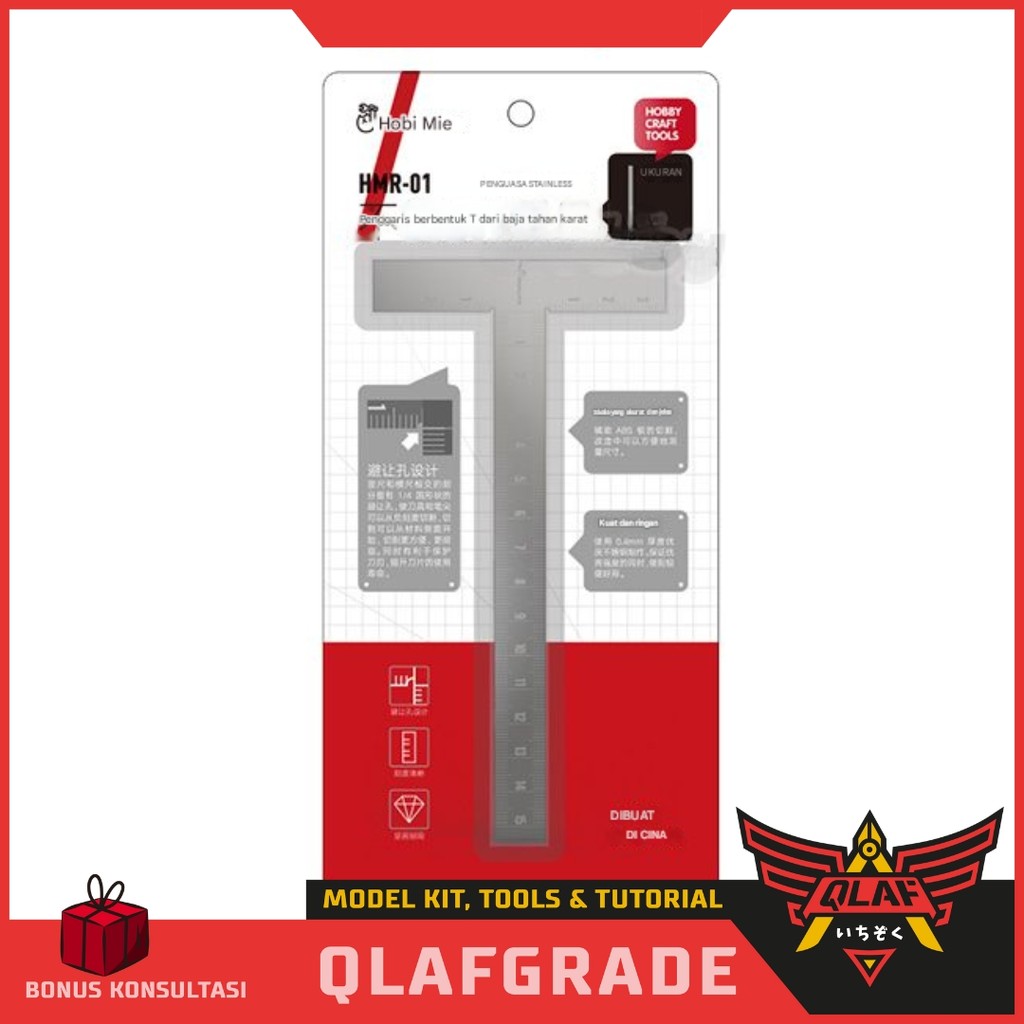 Jual Penggaris T Shaped Ruler Hobby mio Stainless Steel tegak lurus ...