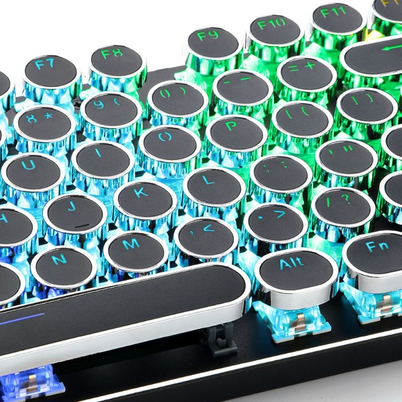 Jual 104 Keys Retro Round Keycaps Double Shot DIY Typewriter Keycap for ...