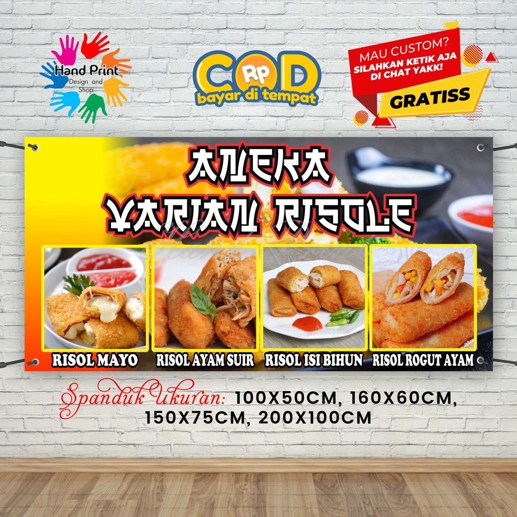 Jual Cetak Spanduk Banner Aneka Varian Risol MMT Spanduk Custom 200x100 ...