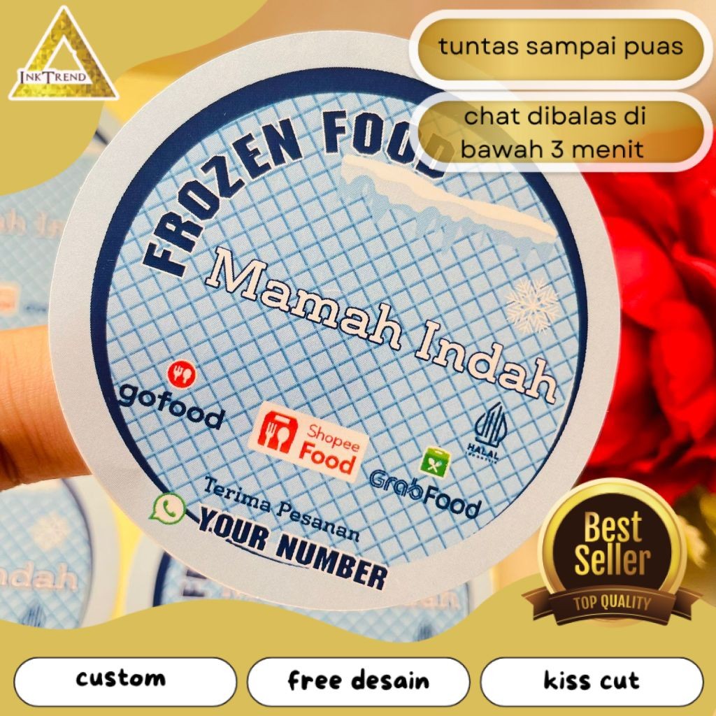 Jual INKA 5-8 Sticker Label Makanan Beku Free Desain Produk Frozen Food ...