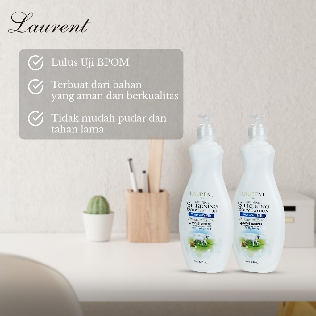 Jual Laurent Silkening Body Lotion 600 ML With Goat Milk HOL SYU