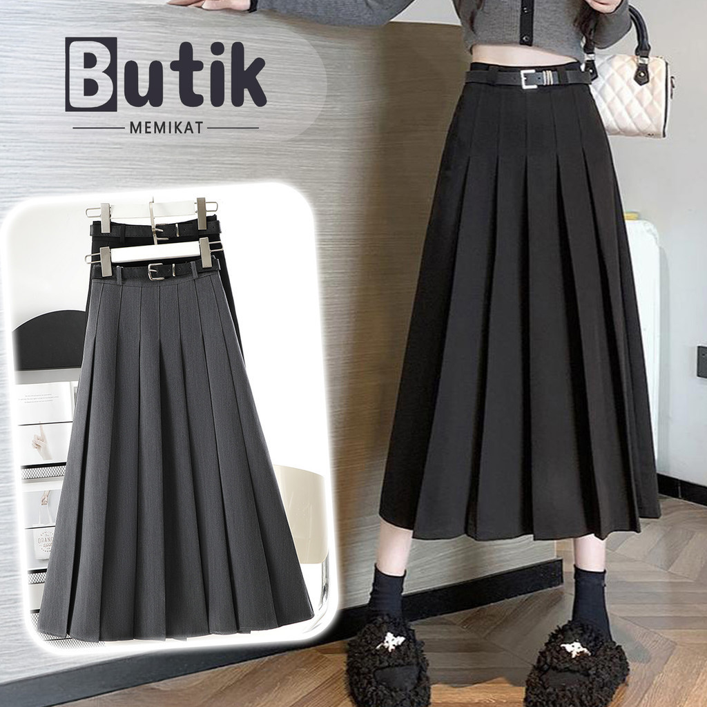 Jual BUTIK MEMIKAT Rok Panjang Highwaist cargo wanita Casual Lurus ...