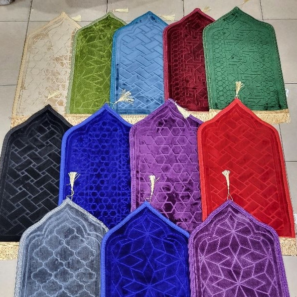 GROSIRAN Sajadah Kubah Turki Polos Warna Banyak Warna Isi 10 Pcs Ukuran 35x65Cm