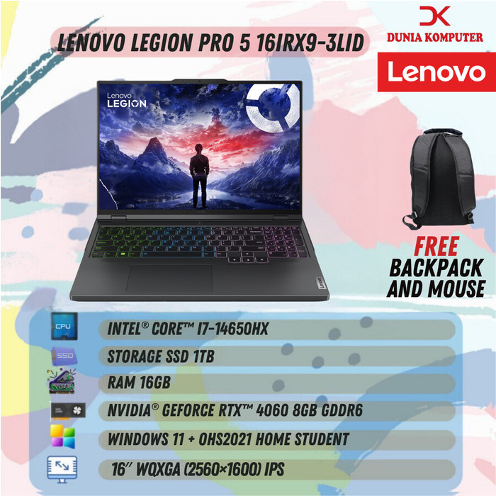 Jual Lenovo Legion Pro 5 16IRX9-83DF003LID | Core i7-14650HX | 16GB ...