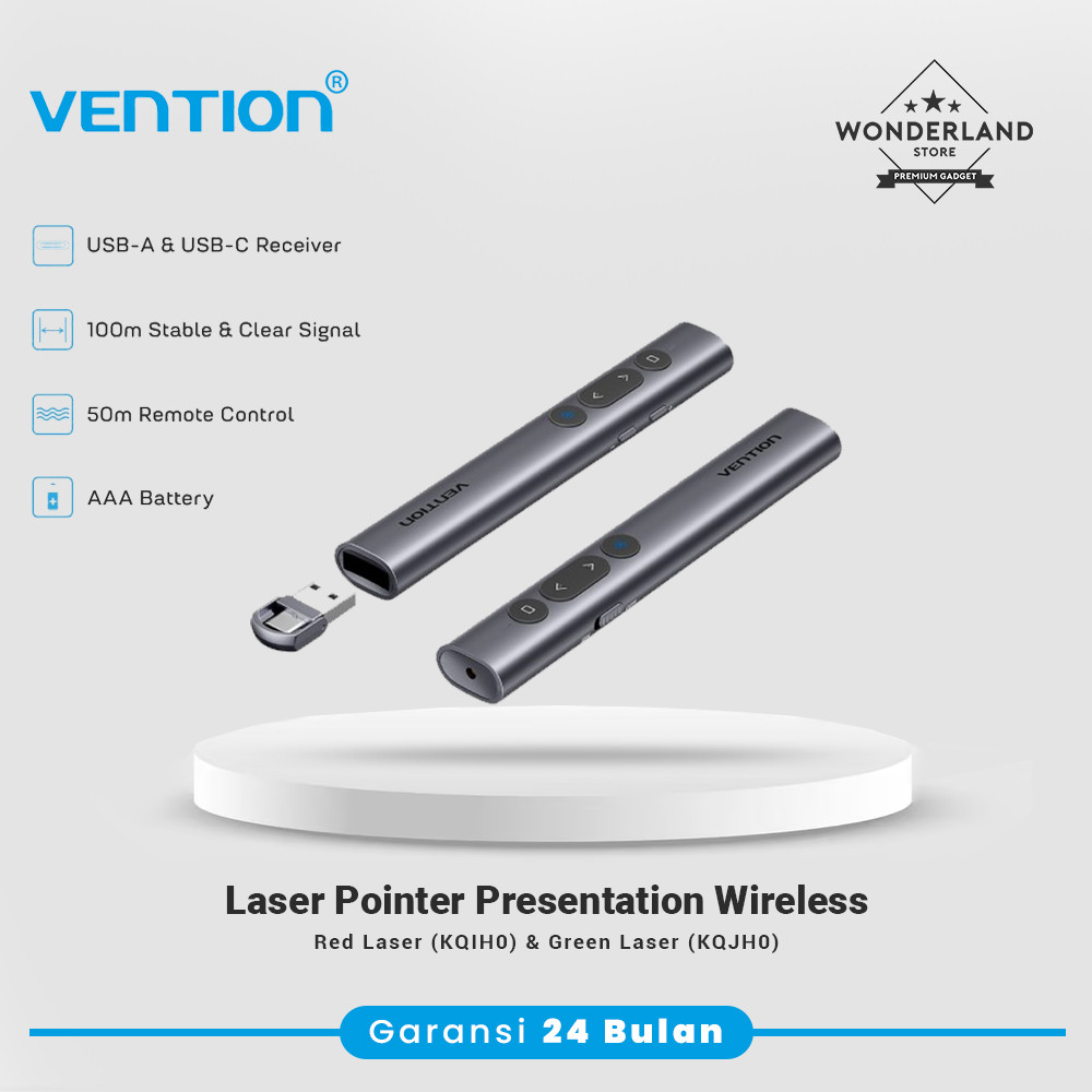 Jual Vention Wireless PowerPoint Presentation Red Laser Green Laser ...