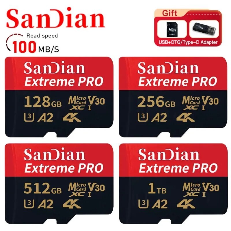 Jual 100% Original 1TB Memory Cards 100MB/s A2 camera SD card 128GB ...