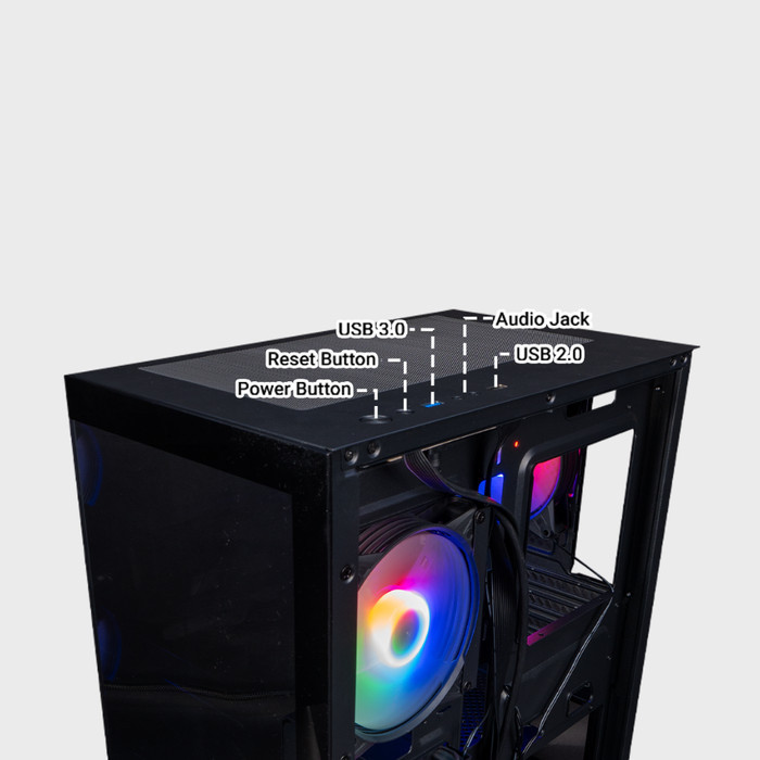 Jual Casing Vurrion Glassify Black Edition Free 3 Fan RGB M-ATX / MINI ...
