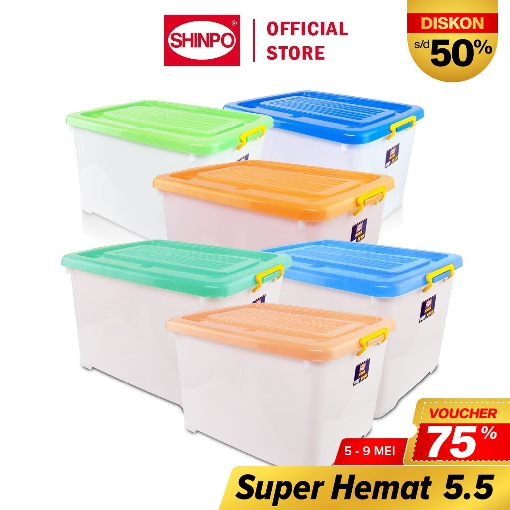 Jual SHINPO Kontainer Plastik Dengan Roda Mega Container Box Kotak ...