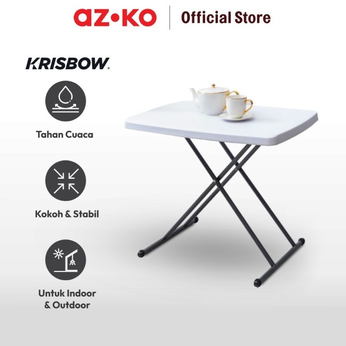 Jual AZKO Krisbow Meja Lipat Adjustable - Putih | Shopee Indonesia
