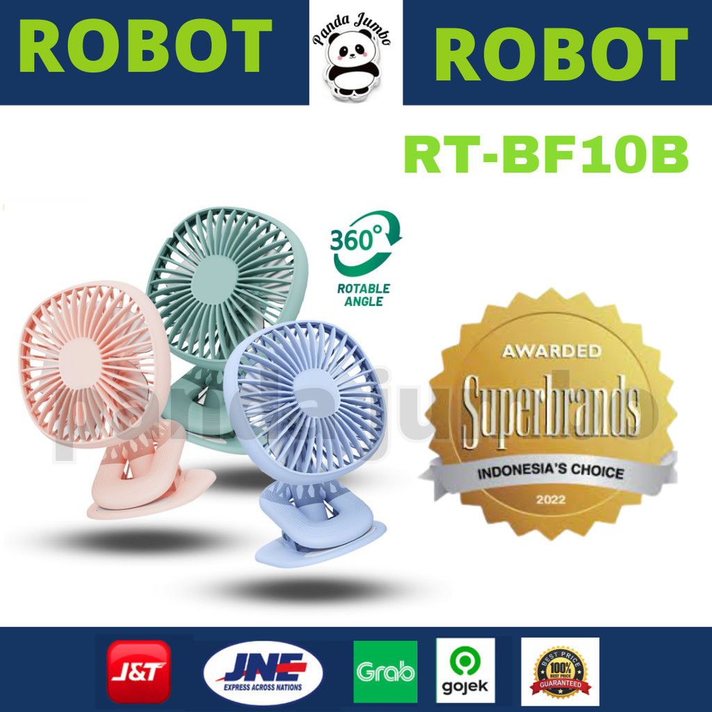 Jual Robot Rt Bf B Mini Fan Kipas Angin Portable Dengan Klip Kuat Pj