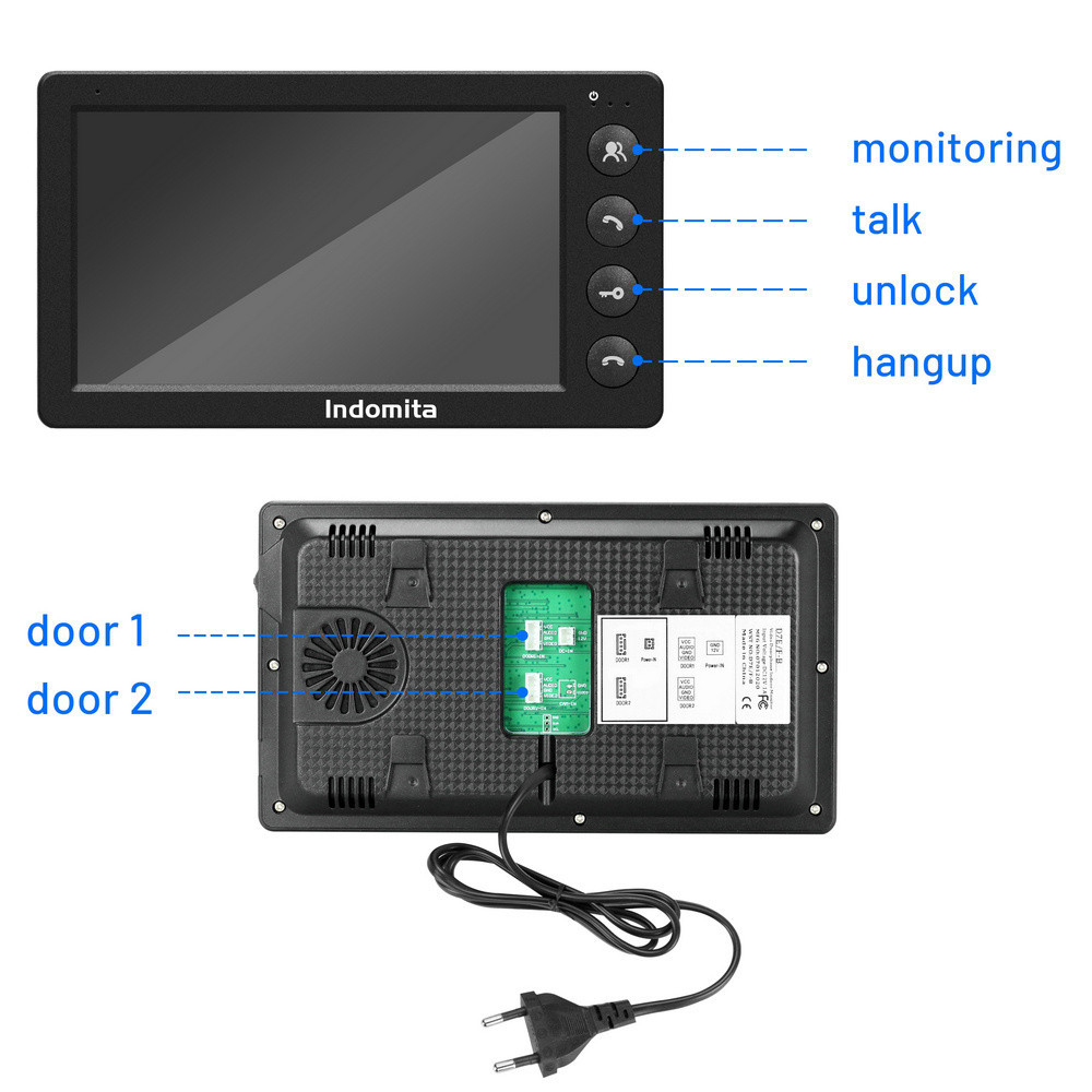 Jual Indomita Wired Video Intercom System for Apartment Outdoor Door ...