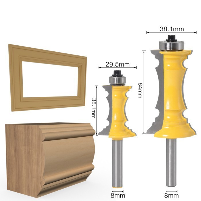 Jual MASTER BIT MATA ROUTER CABINET DOOR KITCHEN & FRAME PANEL 8MM 2PC ...