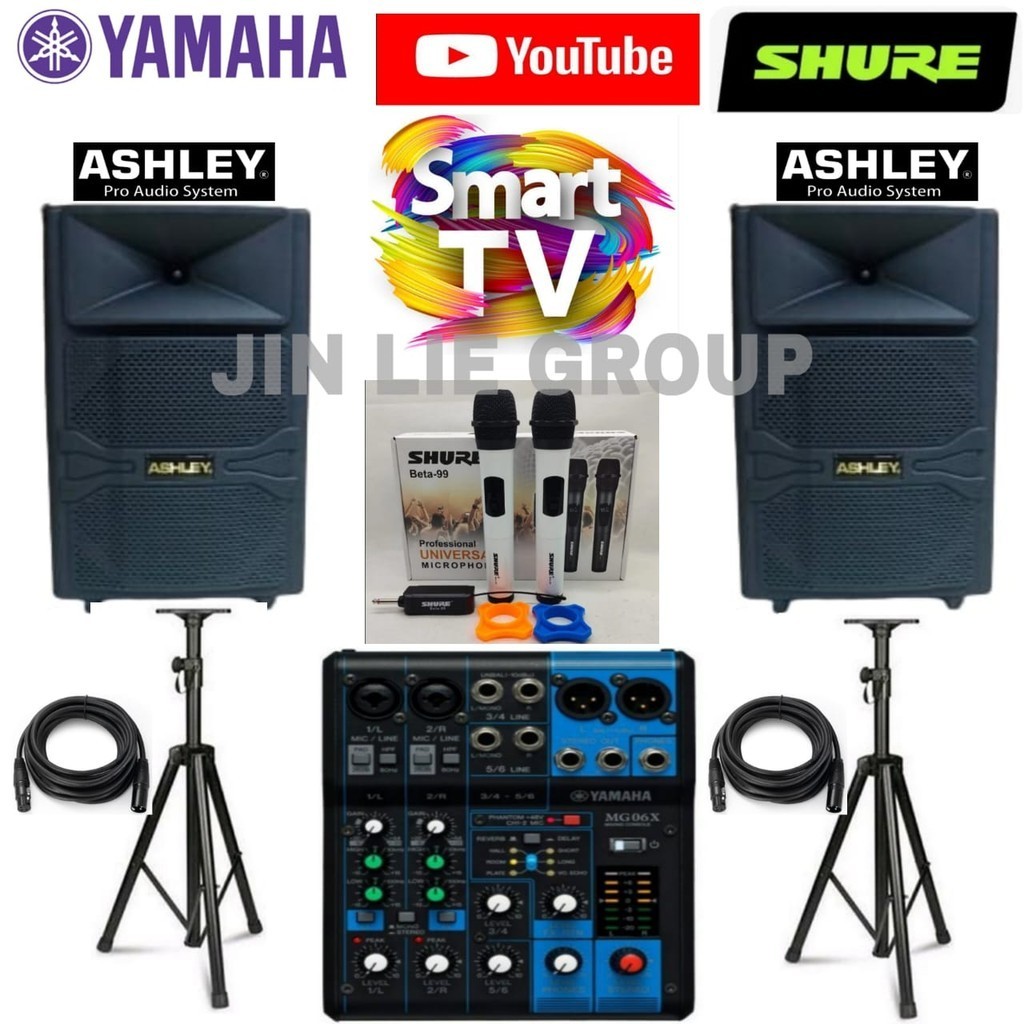 Jual GROSIR PAKET SOUND SYSTEM 12 INCH ASHLEY MIXER YAMAHA 6 CHANNEL ...