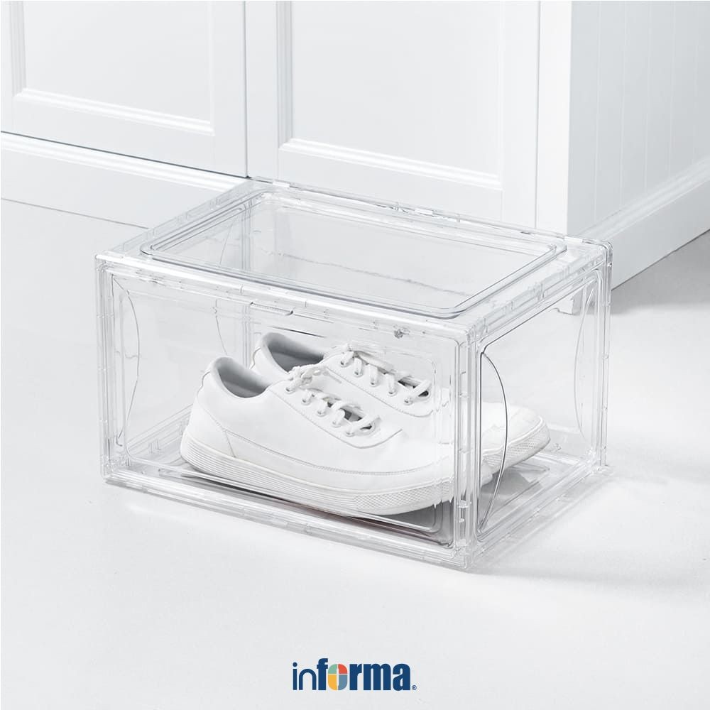 Jual Informa 37x26x21 cm Kotak Sepatu Magnetic Shoe Box Storage ...