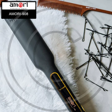 AMORI 908 Catokan Rambut Plat Lebar (Wide Plate) Dengan Nano Titanium Ceramic MCH Heater CO