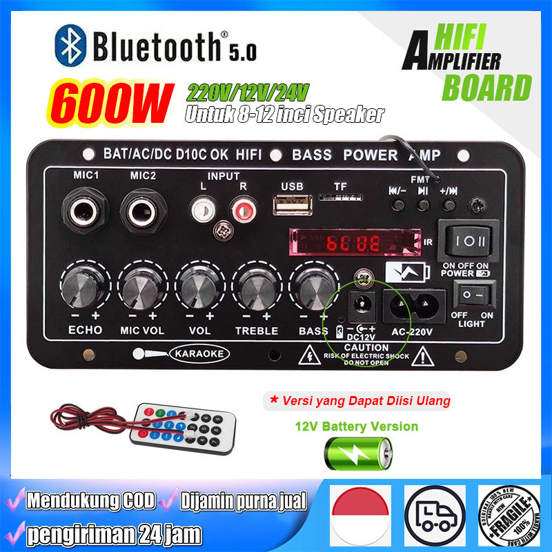 Jual 600W Digital Bluetooth Amplifier Board 220V/12V/24V Amplifier