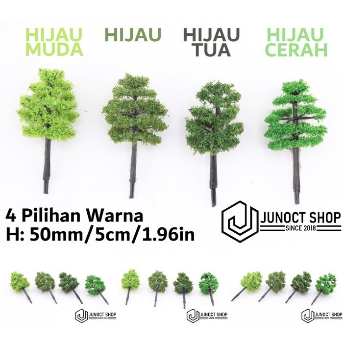 Jual Maket Pohon Rindang 50mm 5cm N TT HO Scale 1:150 1:144 1:120 1:100 ...