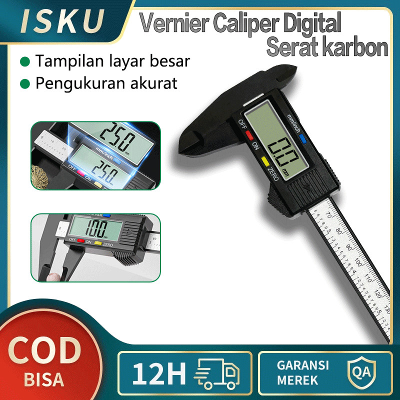 Jual Isku Vernier Caliper Digital Serat Karbon 150mm Pengukuran Tanpa ...