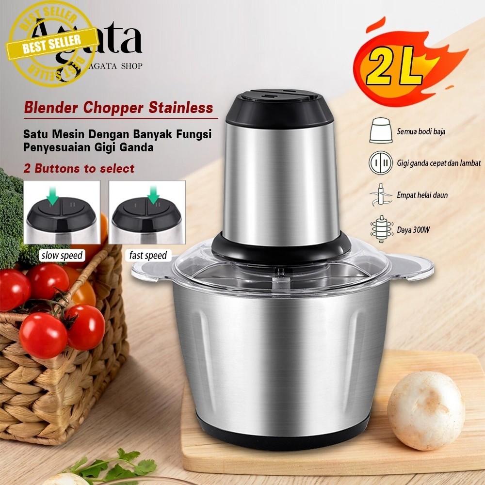 Jual Blender Chopper Stainless 2L Penggiling Daging Elektrik ...