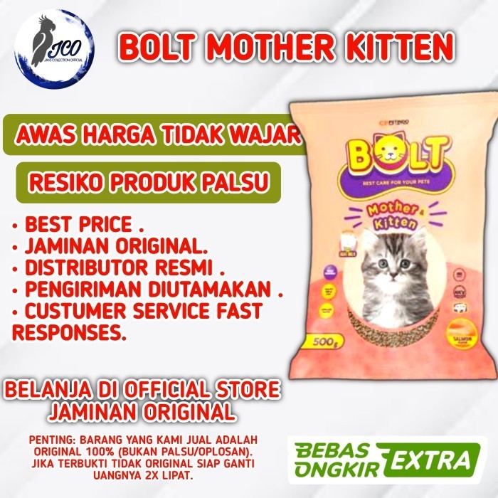 Jual BOLT CAT MOTHER KITTEN 500GR MAKANAN KUCING BOLT MOTHER KITTEN ...