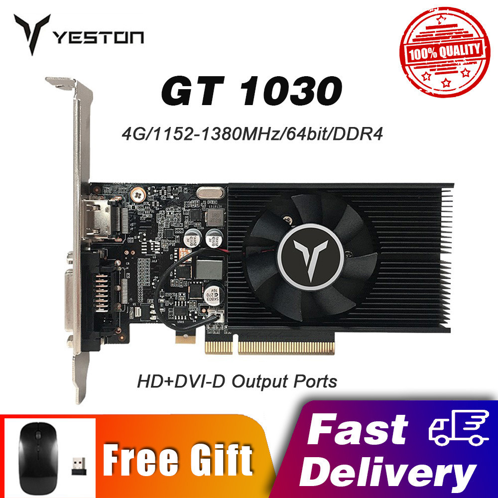 Jual YESTON GeForc GT1030 4G D4 LP Graphic Card 64bit DDR4 Memory 1152 ...