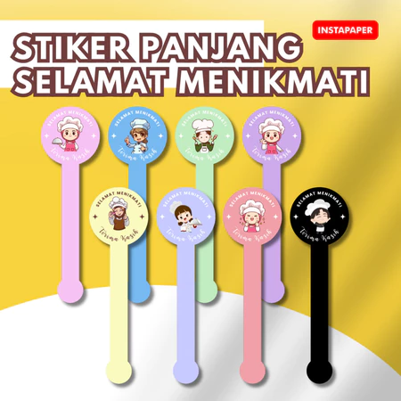 Isi 100 - Stiker Selamat Menikmati Panjang | Stiker Kue Basah | Stiker Cookies