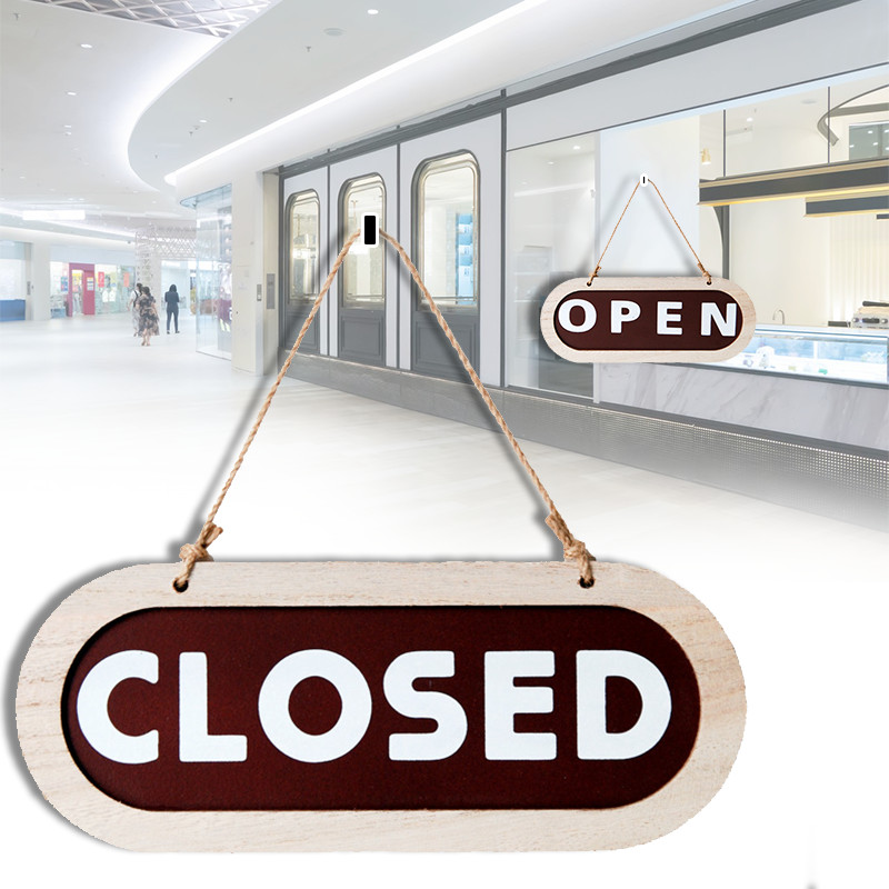 Jual Papan Open Close Bolak Balik Kayu Sign Open Close Bolak 10x24 cm ...