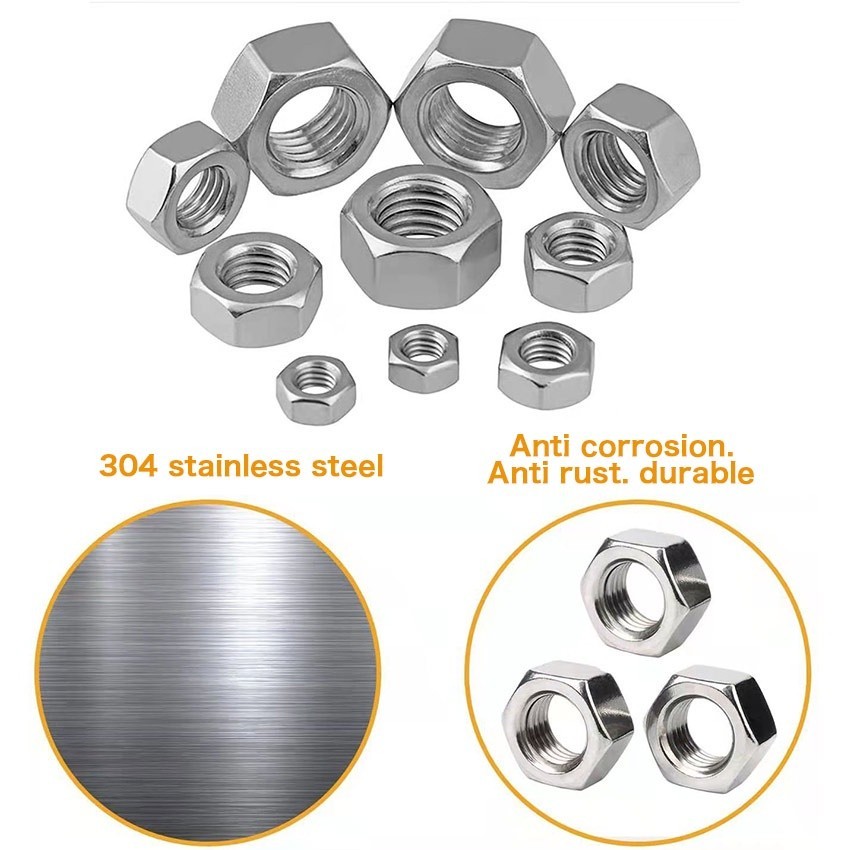 Jual ID 1080PCS/SET BAUT SOKET MUR DAN MUR M2/M3/M4 STAINLESS STEEL HEX ...