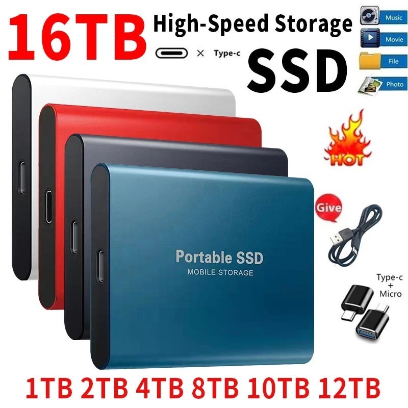 Jual Portable SSD 1TB/2TB External Solid State Drive USB 3.0/Type-C ...