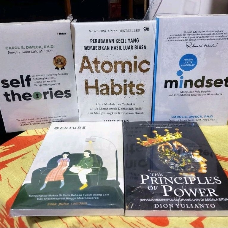 Jual Paket 5 Buku Motivasi Atomic Habits Self Theories Mindsed Gesture