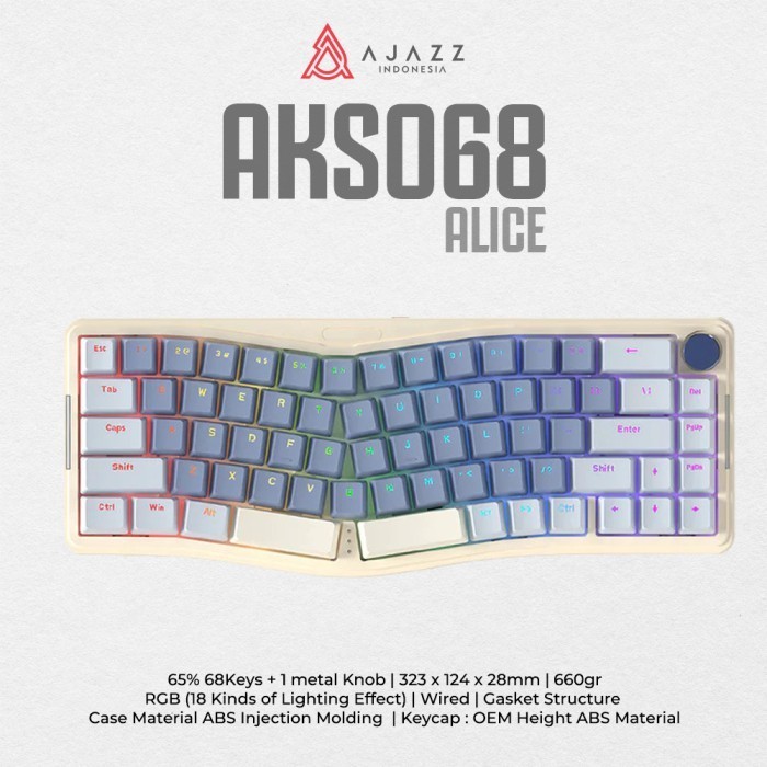 Ajazz AKS068 Alice VIA Mechanical Keyboard WhatGeek