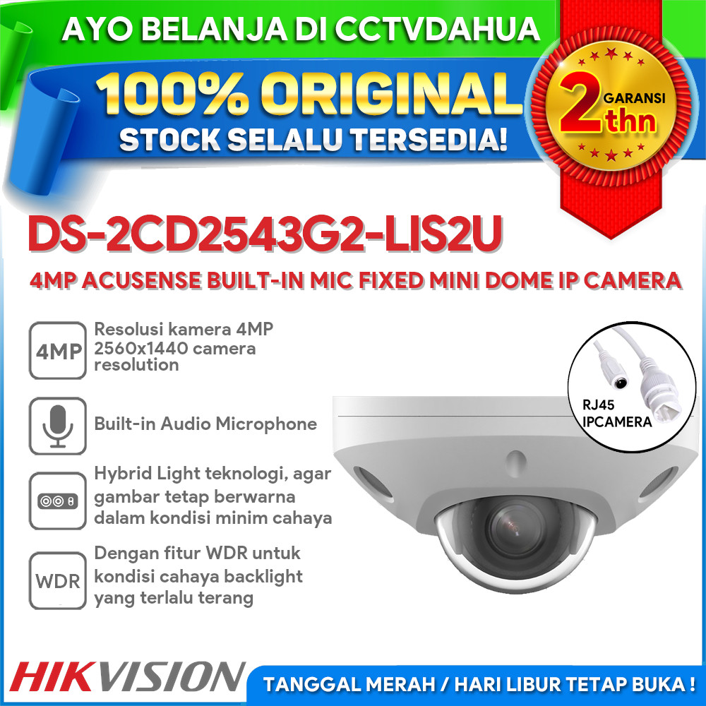 Hikvision Original IP Camera 4MP DS-2CD2543G2-IS AcuSense Built-in Mic PoE IR Network Dome Security CCTV IP66 Video Surveillance - 30