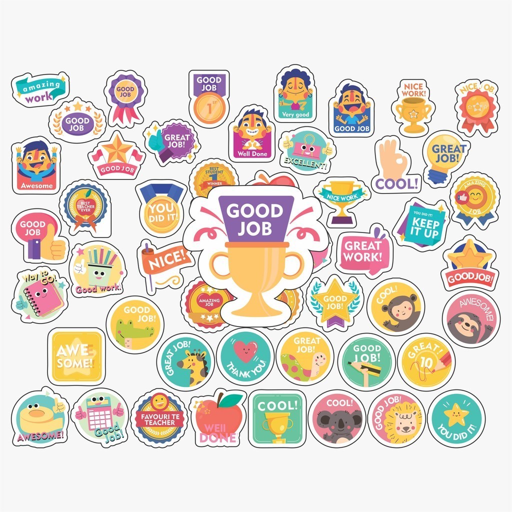 Jual COD 100 Pcs Stiker Pack Reward/Selamat/Achievement/Stiker reward ...