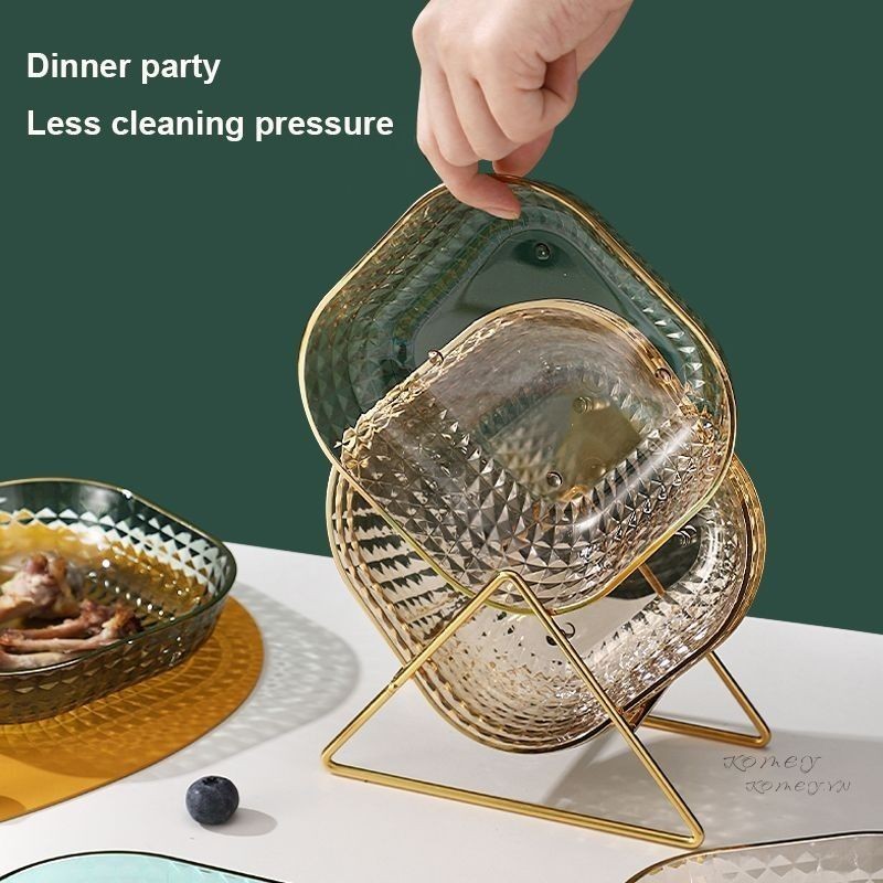 Jual COD Piring Plastik PET/1 pcs Piring Persegi /Meja Makan Dim Sum ...