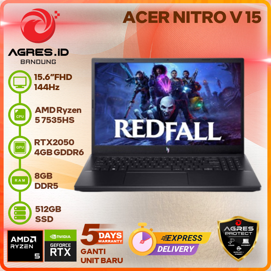 Jual ACER NITRO V 15-41 RYZEN 5 7535HS RTX2050 8GB 512GB 15.6