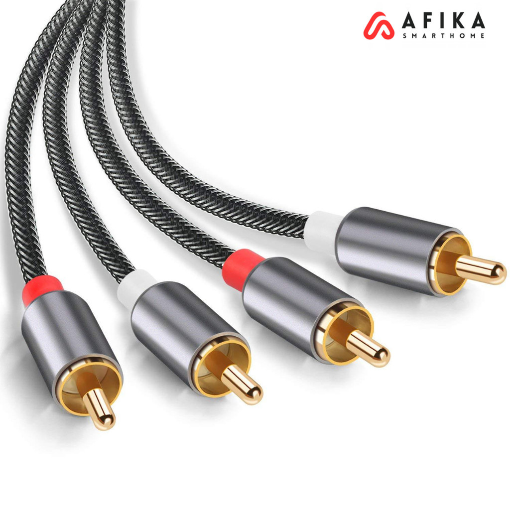 Jual Kabel Audio Jack 3.5mm to 2 RCA Adapter Splitter HiFi 2M | Shopee ...