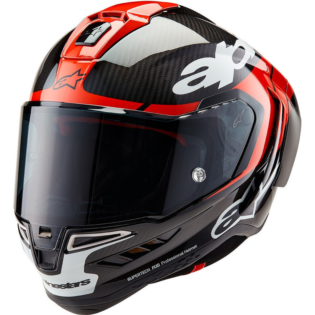 Jual Helm Motor Full Face - Alpinestars R10 Carbon Element Red Original ...