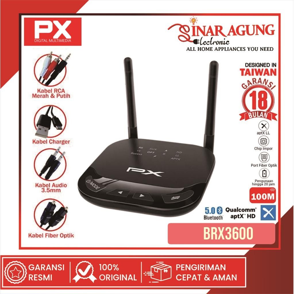 Jual BLUETOOTH RECEIVER TRANSMITTER PXBRX3600 / PX-BRX3600 / BRX-3600 ...