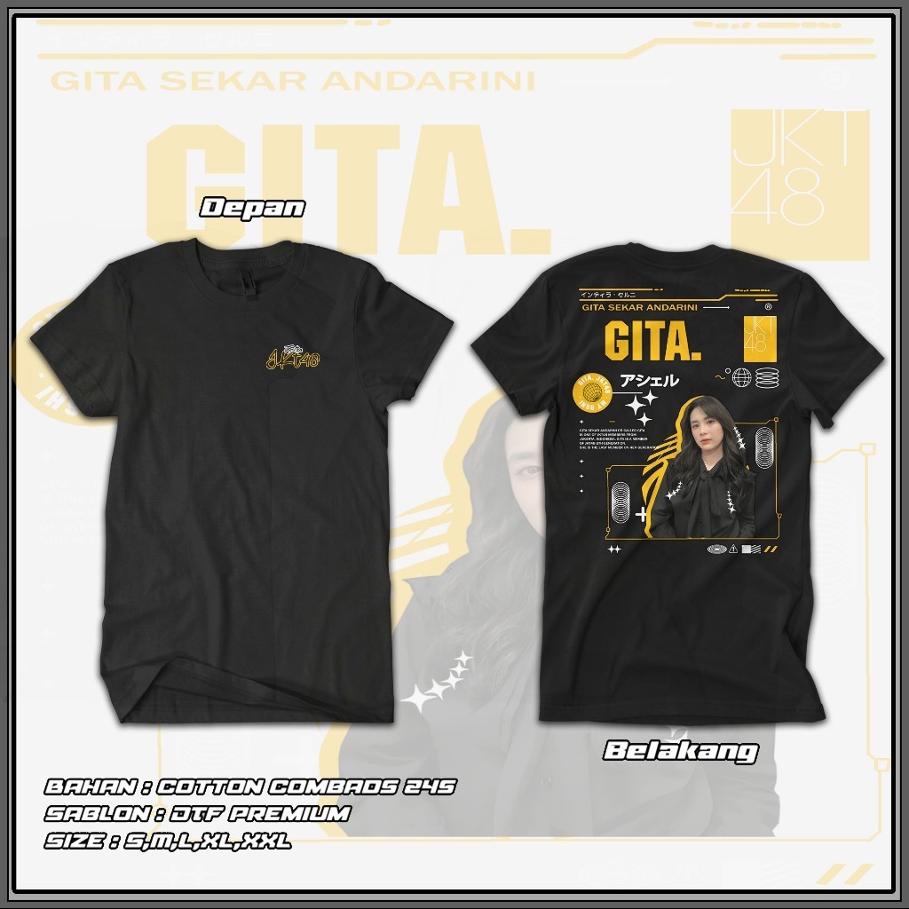 Jual Baju Okee - Kaos My Oshi Gita JKT48 - Baju Streetwear - T-Shirt ...