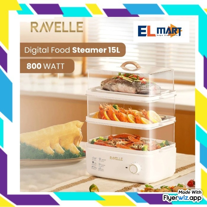 Jual Digital.Food Steamer Ravelle RFS15 Alat Pengukus Makanan Elektrik ...