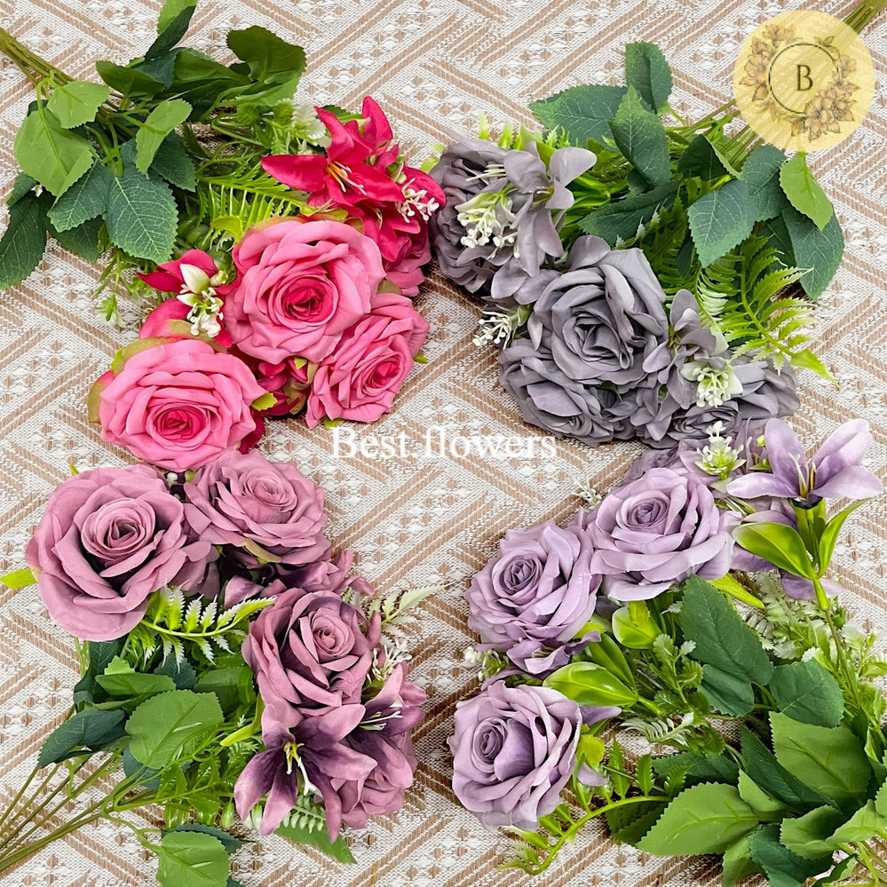 Jual Bunga Mawar dan Lily Artificial Bunga Hias Pelaminan Modern 7 ...