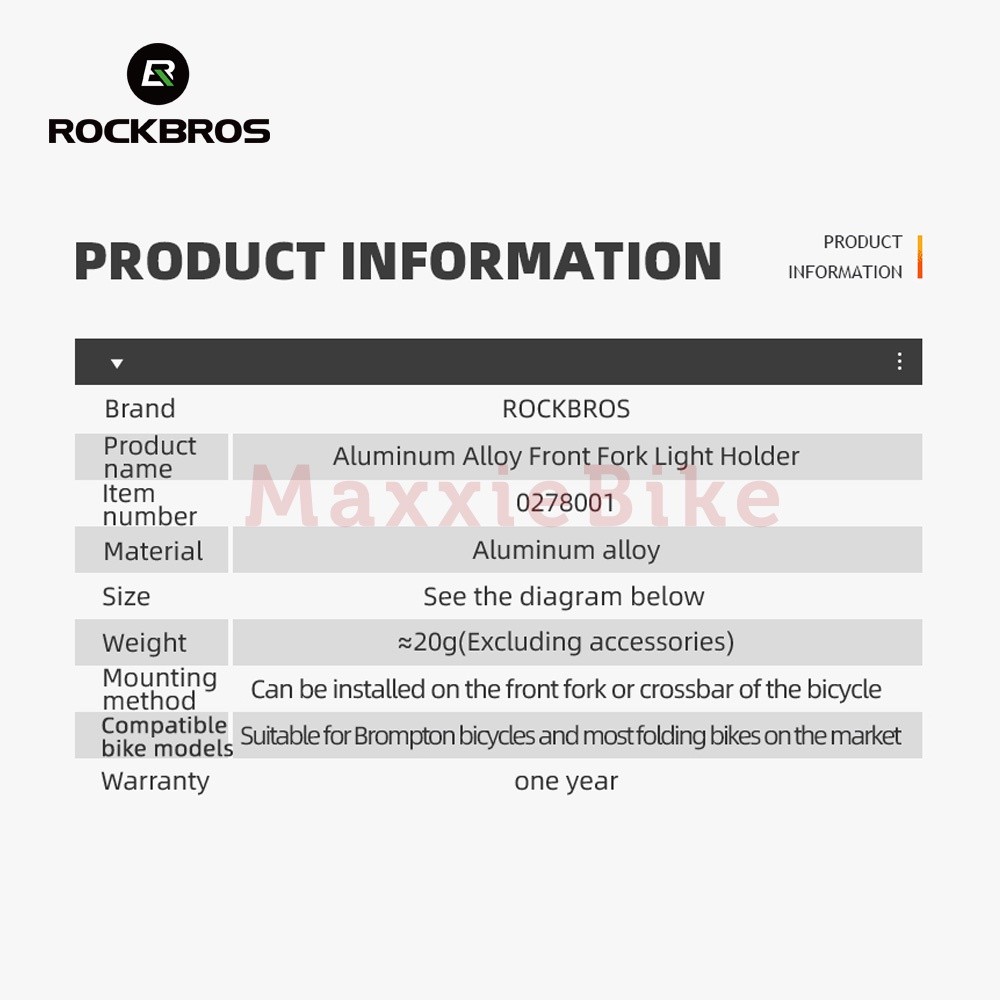 Jual ROCKBROS FK308 Braket Garpu Depan Sepeda Lipat Bicycle Front Light ...
